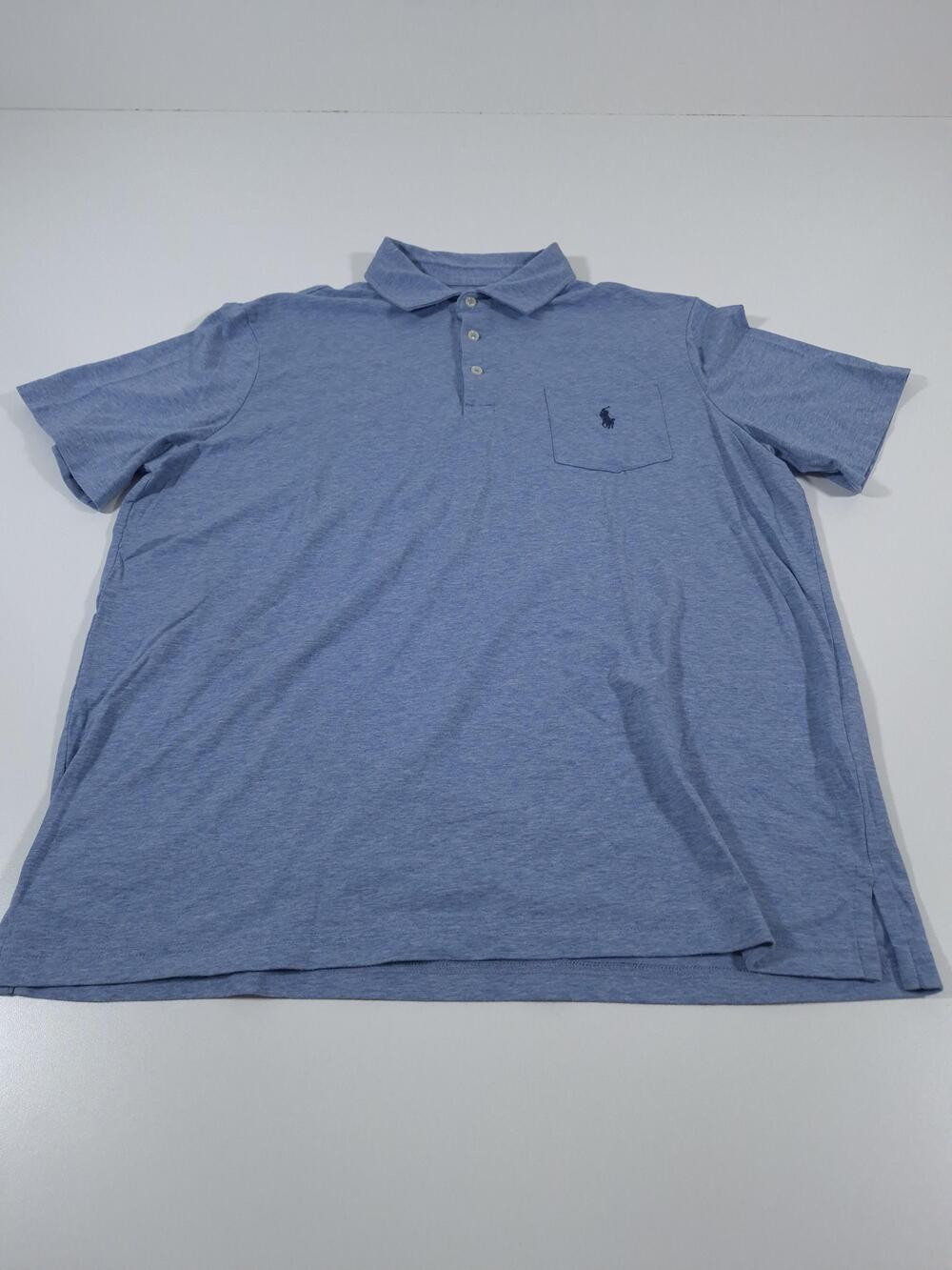 Polo Ralph Lauren Polo Shirt Mens L Blue Performance Classic Fit Pocket Pony